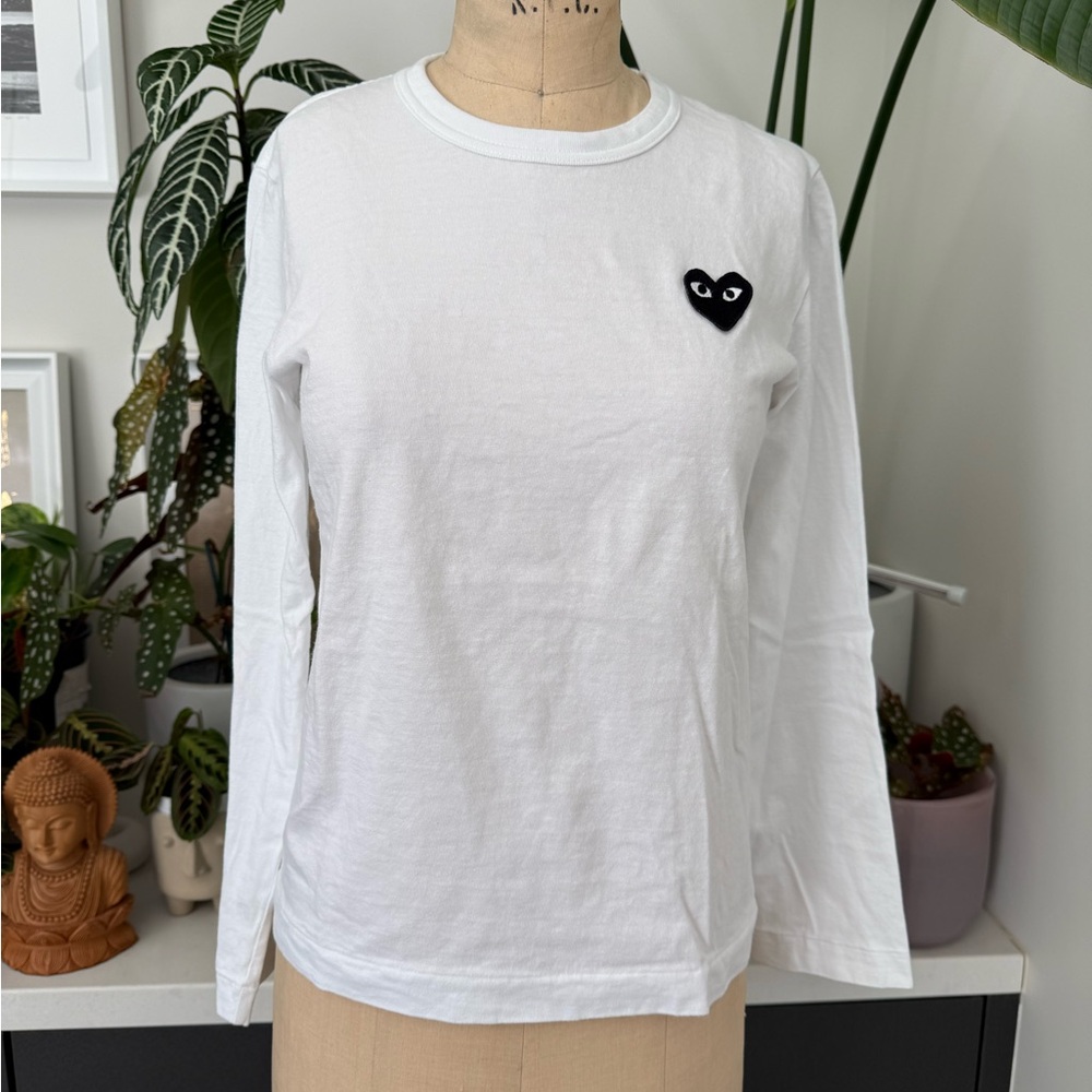 Comme des Garcons White Shirt with Black Heart Detail